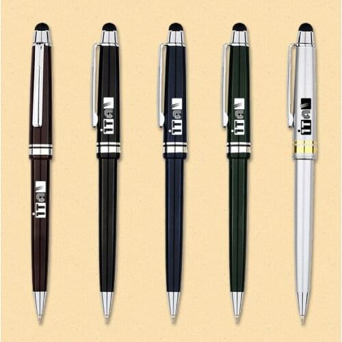 500 pcs/lot plastic dual tips business gift ball pen with stylus for capacitive touch screen