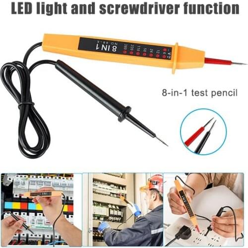 8 In 1 6-380V Voltage Tester Pen Polarity Current Tester Voltage AC/DC Tool Electrical Voltage Meters Instruments