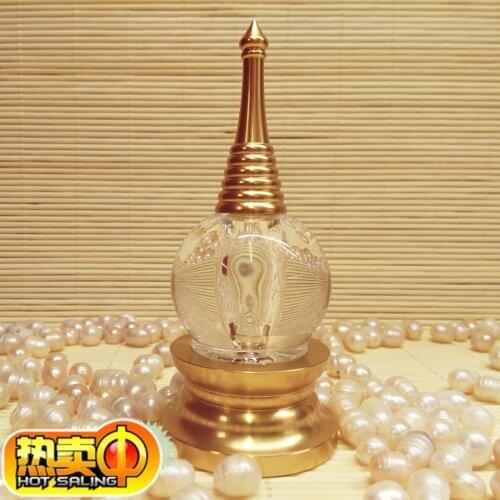 Acrylic Thai sarira tower / golden stupa / sarira bottle / double layer contain for sarira ganlu pill