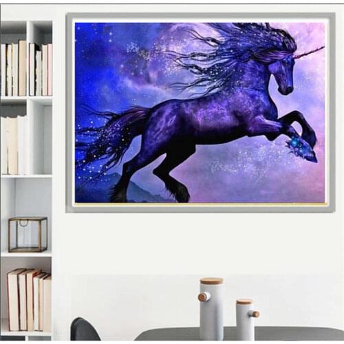 New 5D diamond mosaic Sale 3D Diamond painting purple Horse diamond embroidery Sale ANimal beaded embroidery Home Wall sticker