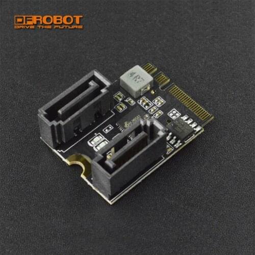 DFRobot M.2 A+E Key to SATA3.0 two port adapter solid-state hard disk drives storage Expansion Card for LattePanda Delta Alpha