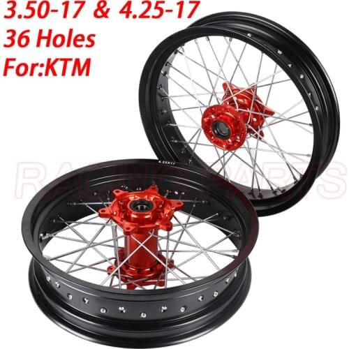 For KTM EXC MXC SXF SXS MX SX GS 125-540 250 300 350 400 450 500 Front Rear 3.5 4.25 17" Supermoto Wheel Rim Hub