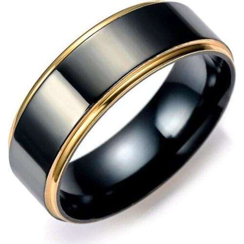 Glamour Mens Accessories Black Phnom Penh Stainless Steel Mens Ring Party Gift