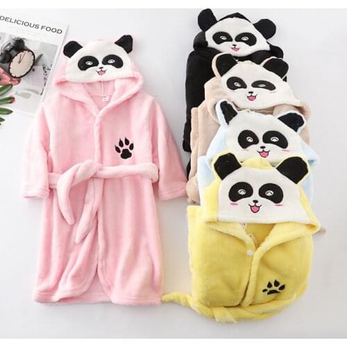 Baby bathrobe clothes panda cartoon pajamas Children sleepwear Robe for girl infant Boy bath girls clothes 2 to 8 years