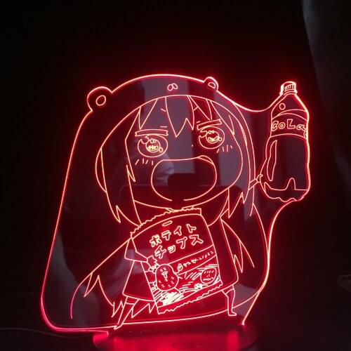 Himouto Umaru Chan Acrylic 3d Lamp Anime for Bedroom Decor Night Light Kids Birt\ Decor Colorful Novelty Lighting Dropshipping