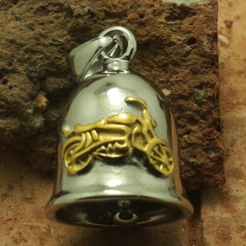 Cool 316L Stainlesss Steel Polishing Classic Motorcycle Rider Biker jingle Bell Pendant a Gift For Friend