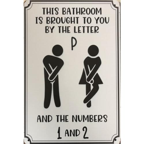 Toilet Metal Sign Bathroom Rustic Vintage Metal Tin Signs Man Cave Shed Bar Home Garage Decor Plaque