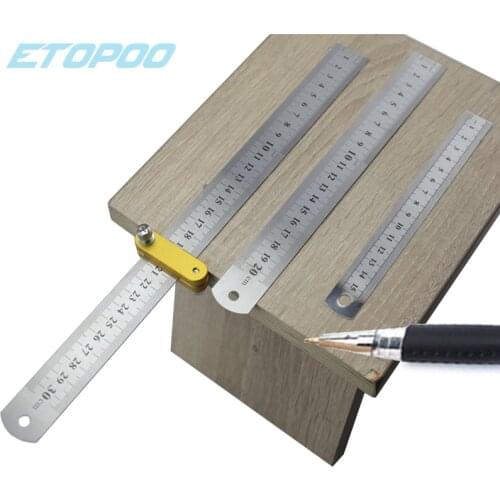 Fashion Steel Ruler Positioning Block Woodworking Scribe Drawing Mark Line Gauge Carpenter DIY Measuring Tool Carpenter Tools