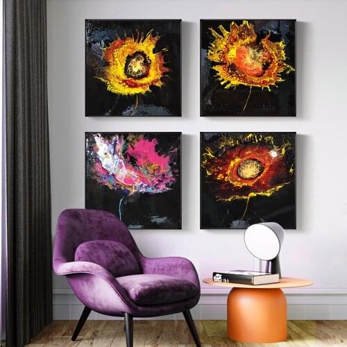 Original Abstract Poppies Wall Painting Watercolor Flower Posters and Print Art Canvas Modern Home Decor Picture for Living Room
