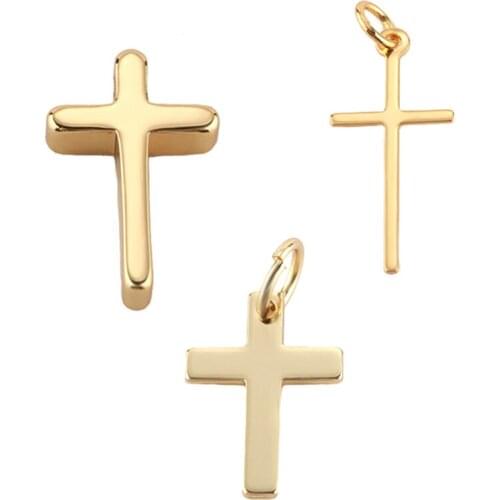 Charm Charms for Jewelry Making Supplies Cross Pendant Diy Earring Bracelet Necklace Copper Accessories