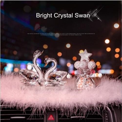 Feather Anti-slip Mat Swan Creative Crystal Car Perfume Block 2020 New Auto Accessories Decoration