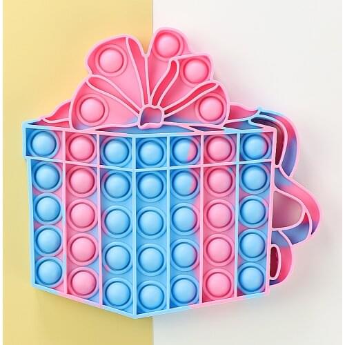 Gift Box Fidget Toy Push Bubble Stress Sensory Toy Relief Anti-stress Simple Antistress Hand Game Toys Children