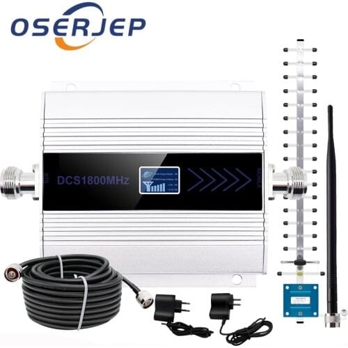 Fullset DCS 1800MHZ GSM 1800 2g 4g LTE Cell Phone Signal Repeater Booster Mobile Phone Signal Amplifier + Indoor Outdoor Antenna