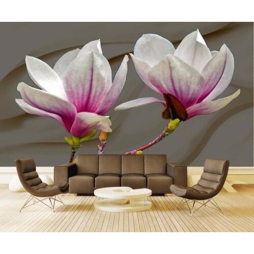 CJSIR Custom Wallpaper Chinese Beautiful Single Magnolia TV Backgrounds Living Room Bedroom Background Mural 3d Wallpaper