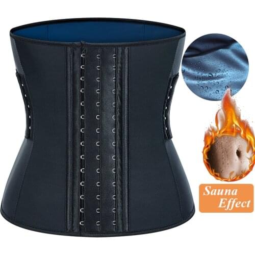 Sauna Belt Latex Waist Trainer Body Shapewear Women Corset Modeling Strap Slimming Belly Sheath Tummy Control Shaper Steel Bone