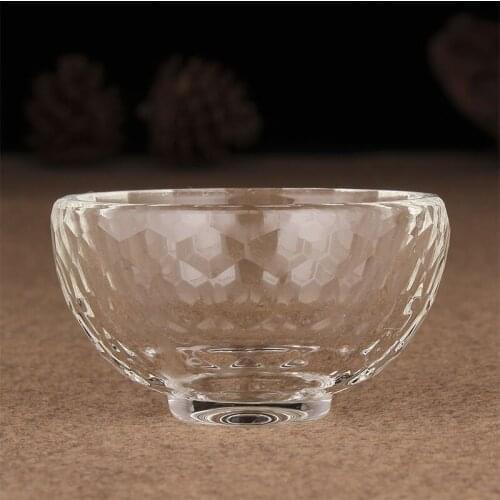 Clear Crystal Glass Bowl Holy Water Cup Religious Buddha Supply Church Temple Decoration