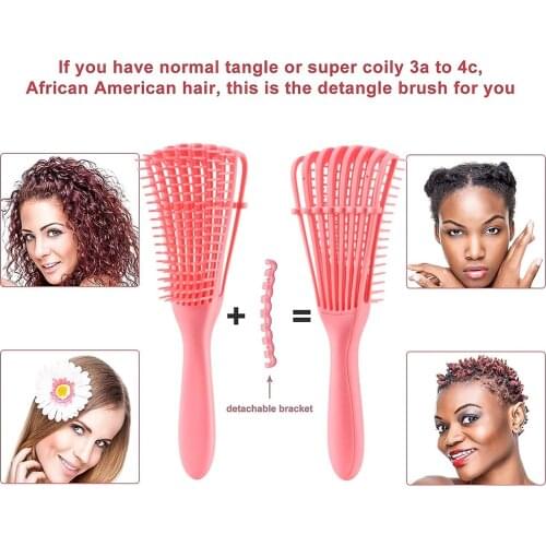 Hair Comb Detangling Brush Hair Adjustable Detangler Brush for Afro America Wavy Curly Hair Detangle Easily Wet Dry Long Hair