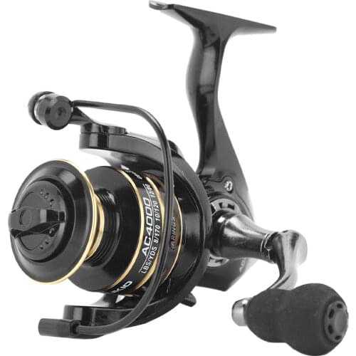 DEUKIO Fishing Spinning Reel With Metal Spool Handle 5.2:1 Gear Ratio Left/Right CNC Handle Beveled Line Cup With Metal Alarm
