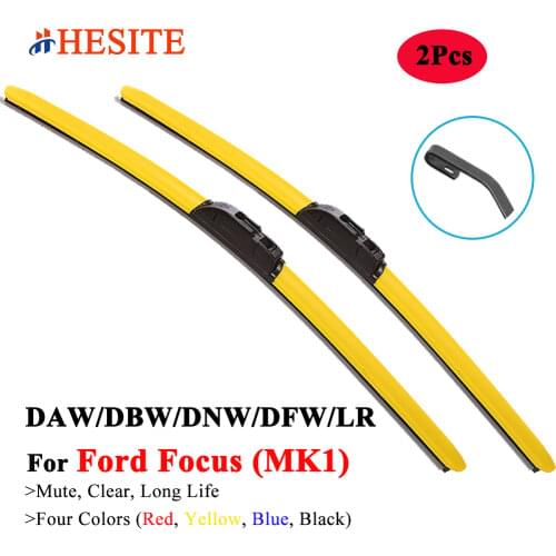 HESITE Colorful Wiper Blades For Ford Focus DAW DBW DNW DFW 2000 2001 2002 2003 2004 Models Red Blue Yellow Hybrid Car Wipers