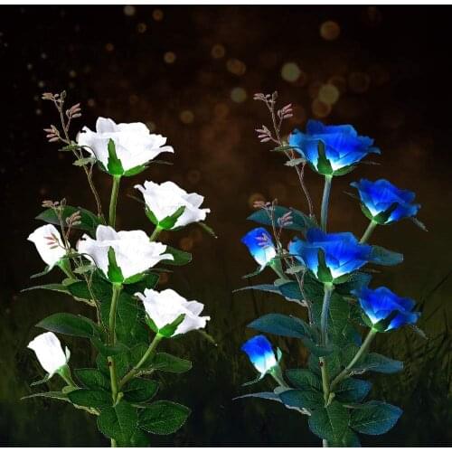 5 Rose Flower Led Solar Lighting For Garden Decoration Waterproof Outdoor Landscape Lawn Lamp Mothers Day