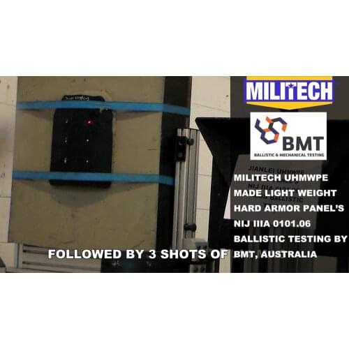 Test Video--NIJ IIIA 0101.06 Rated Ultra Light Weight Hard PE Panel Testing Video