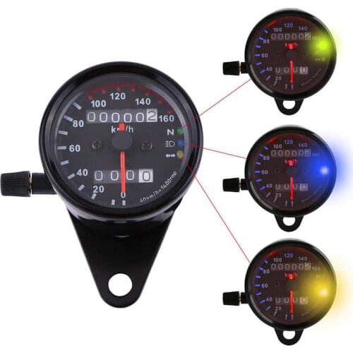 Universal Motorcycle Odometer Speedometer Gauge Signal Dual Digital Display KM/H Universal Speedometer
