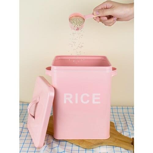 Rectangular Rice Bucket 10 Jin Washing Powder Bucket 7 Jin with Seal Ring Moisture-Proof Dog Food Cat Food Empty Barrel Free