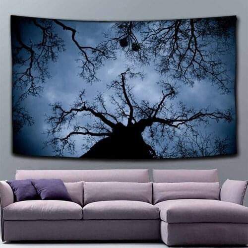 Forest Tree Tapestry Night Sky Forest Tree Tapestry Bohemian Hippie Wall Hanging Party Home Decoration Tapestry