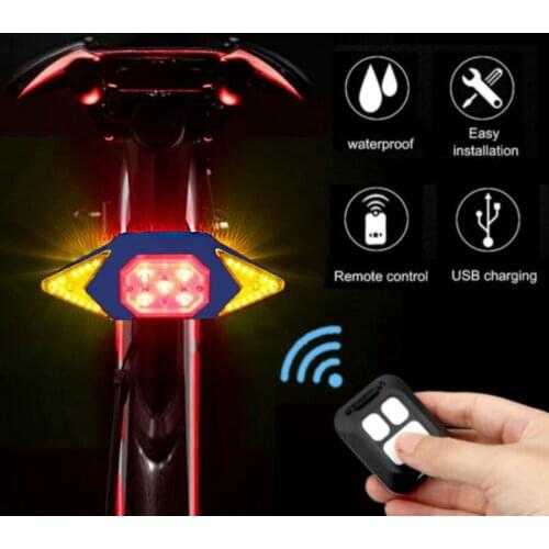 MTB Rear Lamp Smart Bike Turning Signal Cycling Taillight Intelligent USB Bicycle Rechargeable Light Remote Control LED Warning