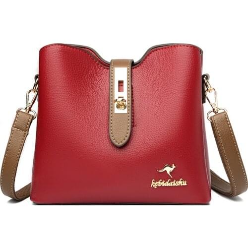 Soft Leather Women Shoulder Bag Black Pu Leather female Handbag Tote Zipper Vintage Crossbody Bag Stitching Messenger Bags sac