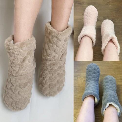 Ladies Slippers Womens Ankle Boots Memory Foam Winter Warm Fur Booties Indoor