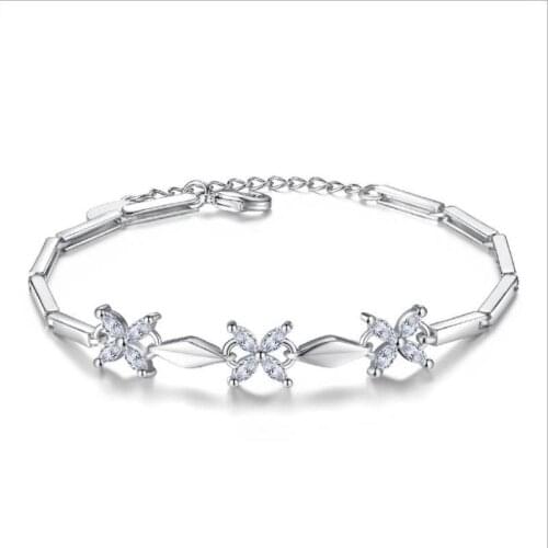 Everoyal Charm Silver 925 Girls Bracelets Jewelry For Women Fashion Crystal Flower Bracelet Accessories Female Birthday Gift