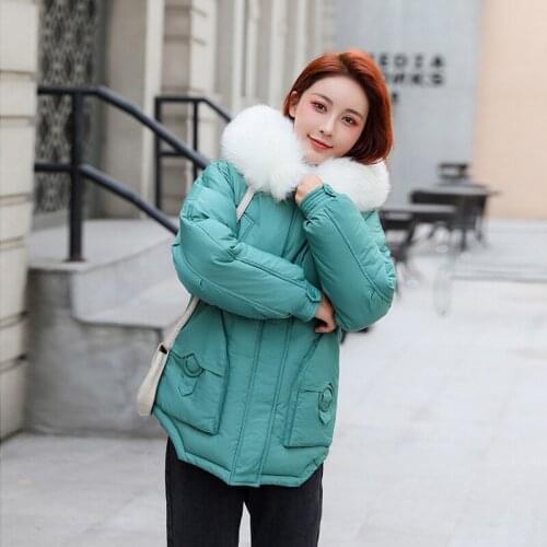 Winter Jacket Women Down Cotton Coats Fashion Loose Parka Female Fur Hooded Clothes Doudoune Femme1911 LW636