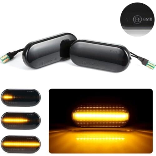 2 pieces Dynamic LED Side Marker Turn Signal Lights Amber For VW Golf 3 4 Passat 3B 3BG Polo 6N 9N Bora Lupo Sharan Vento
