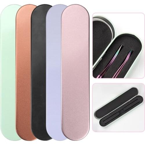 2 Slots Professional Storage Box for Eyelash Extension Tweezers Organizer Case Eyelashes Eyeliner Pencil Case Organizer Makeup