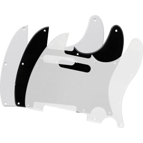 3PCS 1Ply PVC Guitar Pickguard Scratch Plate 8 Hole for Tele Style Guitar,Transparent / White/ Black Color