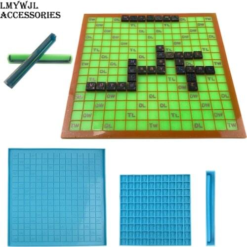 3pcs/DIY English Alphabet Spelling Word Game Chessboard Chess Pieces Silicone Molds for Resin Silicon Molds for Resin Art