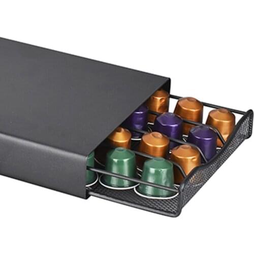 40 Pods Coffee Capsule Organizer Storage Stand Practical Coffee Drawers Capsules Holder For Nespresso Coffee Capsule Shelves