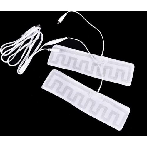 5V USB Heated Socks Insoles Fiber Pads Electric Heated Gloves Carbon Fiber Heated Pads Shoulder Arm Hand Knee Waist 2pcs