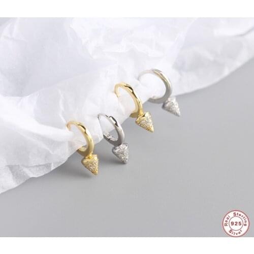 Aide 925 Sterling Silver Waterdrop Shape Pendant Hoop Earrings For Women Girls Small Circle Zircon Loop Earring Fine Jewelry