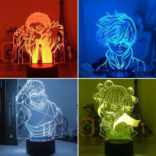 Acrylic Table Lamp Anime My Hero Academia for Home Room Decor Light Cool Kid Child Gift Figurine Deku Action Figure Night Lights