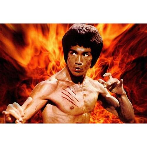 New 5D DIY Full Square /Round Diamond Painting Chinese Kung Fu Bruce Lee 3D Embroidery Cross Stitch Mosaic Home Decor Art YC39