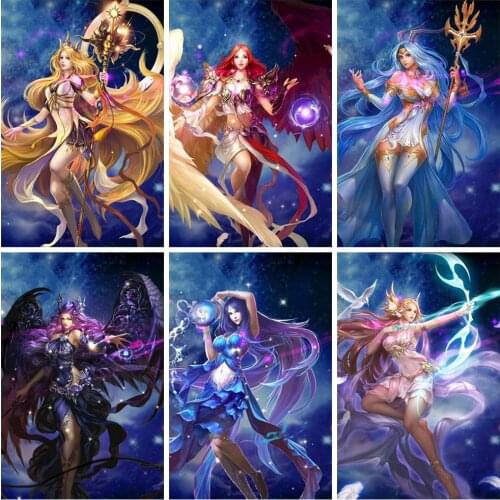 Muxun 5D DIY Diamond Painting Fairy Zodiac Diamond Embroidery12 Constellation Woman Girl Birthday Gift Handmade Home Decor Mural