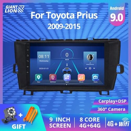 2din Android 9.0 Car For Toyota PRIUS 2009-2015 Octa Core DVD GPS Navigation Player Radio Headunit Device Wifi Stereo Car DVD