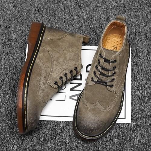 Large spring and autumn high quality tooling boots Pu mens motorcycle boots outdoor mens ankle boots zapatillas hombre Eu38-46