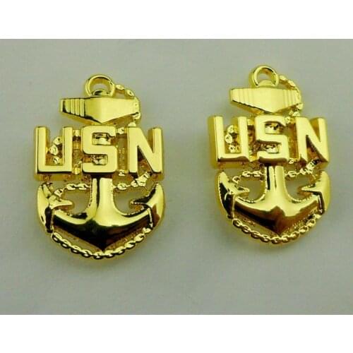 US Navy Chief Petty Officers Collar Rank Badge Usn Shirt Lapel Pins Brooch armyshop2008