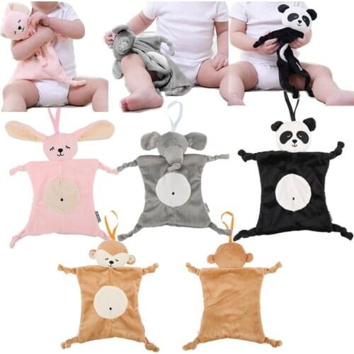 Cartoon Elephant Rabbit Bear Baby Plush Dolls Saliva Towel Comforter Toys for Children Multi-function Baby Towels Wipes