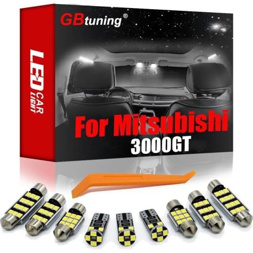 GBtuning Canbus LED Interior Light Kit 10Pcs For Mitsubishi 3000GT 1991-1998 1999 Car Ceiling Roof Auto Indoor Reading Bulb Lamp