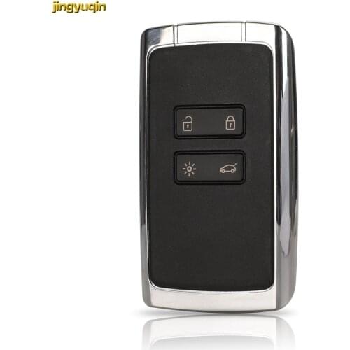 Jingyuqin Smart Remote Car Key Shell for Megane 4 Koleos 4 Button Auto Keyless Entry Case Fob Replacement
