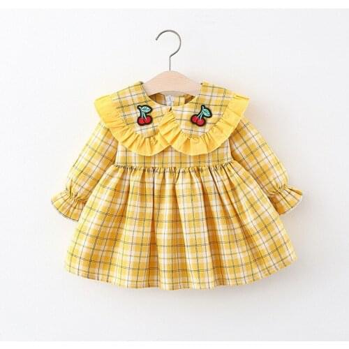 Kdis girls cute dress spring autumn Flower Long Sleeve Ruffles A Line Dress For Girls Costumes Clothing Kid Girls Dress